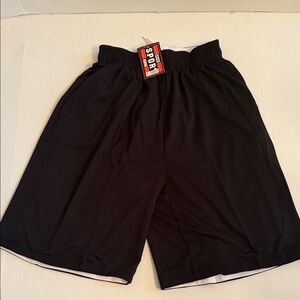 Sport Men's Black Athletic Shorts reversible to White Shorts